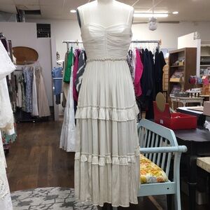 Aqua White Strip dress shimmer size XS